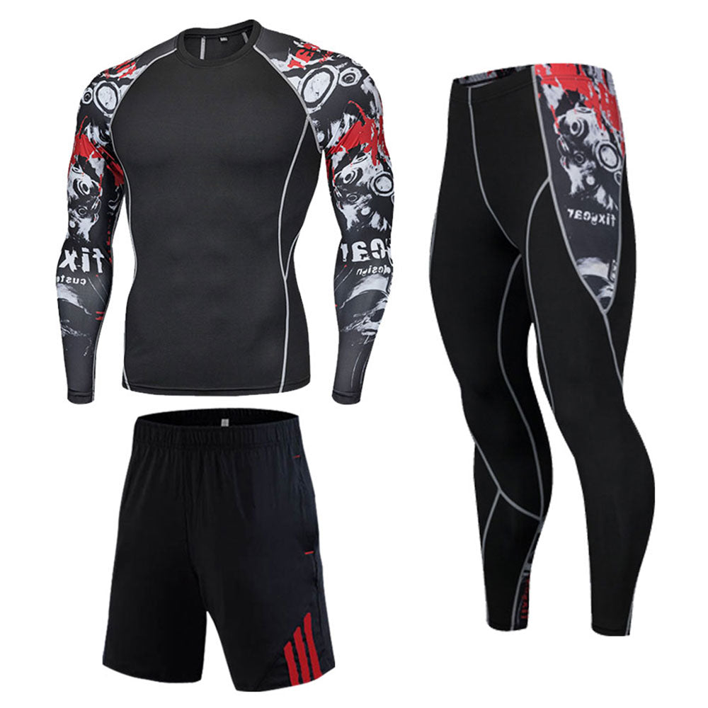 Motor City Madness 2 Long Sleeve No Gi BJJ Compression Rash Guard, Leggings & Shorts for Jiu Jitsu, MMA, Grappling & Wrestling Kit - Soldier Complex
