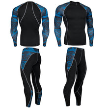 Azure Abstract 2 Long Sleeve No Gi BJJ Compression Rash Guard, Leggings & Shorts for Jiu Jitsu, MMA, Grappling & Wrestling Kit Kit Leggings Rash Guard Shorts Spats