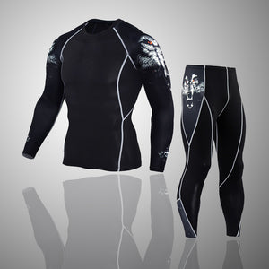 Lone Wolf Long Sleeve No Gi BJJ Compression Rash Guard & Leggings/Spats for Jiu Jitsu, MMA, Grappling and Wrestling Kit Kit Leggings Long Sleeve Rash Guard Spats