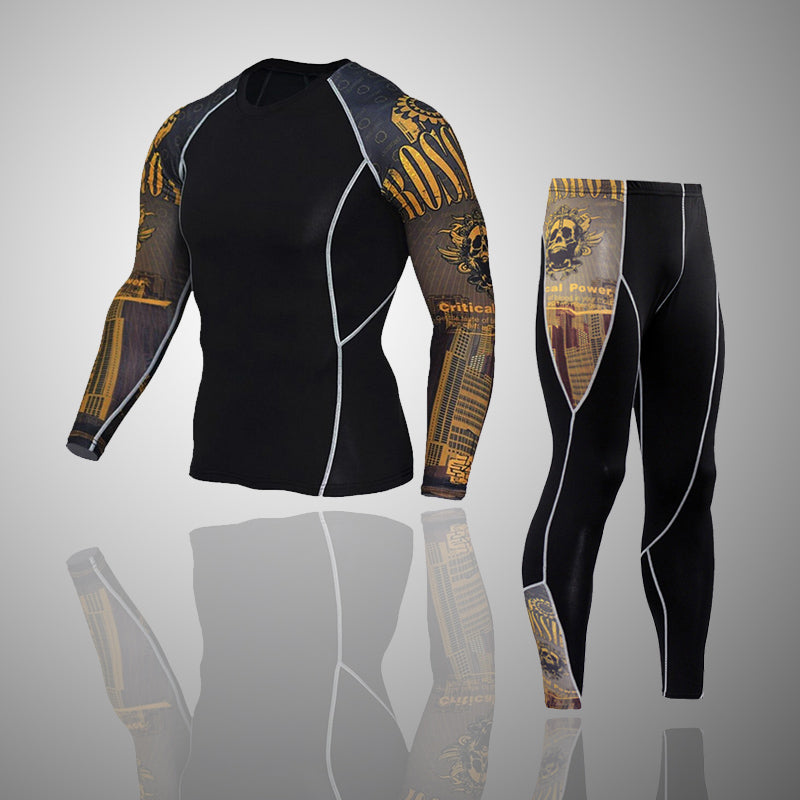 Critical Power Long Sleeve No Gi BJJ Compression Rash Guard & Leggings/Spats for Jiu-Jitsu, MMA, Grappling and Wrestling Kit Kit Leggings Long Sleeve Rash Guard Spats