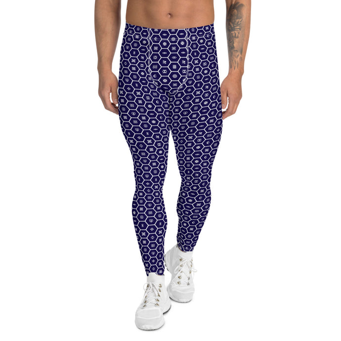 Men's African Print Adinkra Athletic Leggings for Running, Gym, Jiu-Jitsu and MMA Adinkra African Print Exclusive Leggings Mens Spats trousers