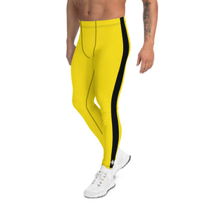 Mens Kill Bill and Game of Death Inspired Athletic Leggings: Perfect for Running, Gym, BJJ, and MMA BJJ Brazilian Jiu-Jitsu Bruce Lee Costume Exclusive Game of Death Halloween Kill Bill Leggings Mens No Gi Running Spats Tights