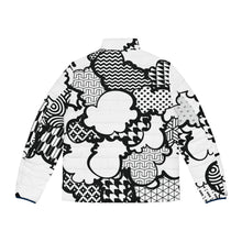 Men's Black and White Graffiti Clouds Puffer Jacket 001 - Soldier Complex