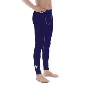 Men's Midnight Blue Athletic Leggings for Running, Gym, Jiu-Jitsu and MMA Exclusive Leggings Mens Solid Color Spats