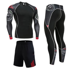 Grave Danger 2 Long Sleeve No Gi BJJ Compression Rash Guard, Leggings & Shorts for Jiu Jitsu, MMA, Grappling & Wrestling Kit - Soldier Complex