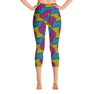 Women's Ankara Wax Print High Waist Capri Yoga Pants Workout Leggings For Jiu Jitsu 001 - Soldier Complex