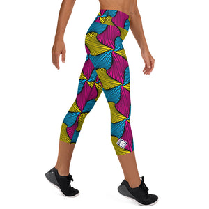 Women's Ankara Wax Print High Waist Capri Yoga Pants Workout Leggings For Jiu Jitsu 001 - Soldier Complex