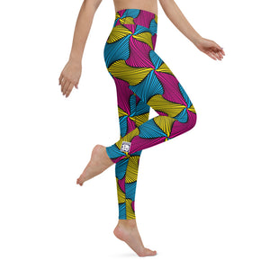Women's Ankara Wax Print High Waist Yoga Pants Workout Leggings For Jiu Jitsu 001 - Soldier Complex