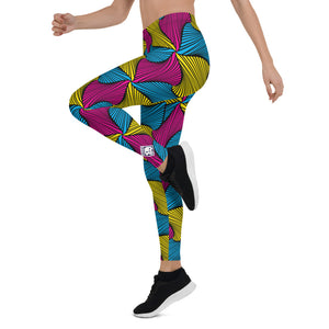 Women's Ankara Wax Print Yoga Pants Workout Leggings For Jiu Jitsu 001 - Soldier Complex