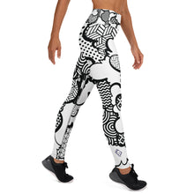 Women's Black and White Graffiti Clouds High Waist Yoga Pants Workout Leggings For Jiu Jitsu 001 - Soldier Complex