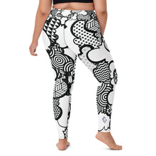 Women's Black and White Graffiti Clouds High Waist Yoga Pants Workout Leggings For Jiu Jitsu 001 - Soldier Complex