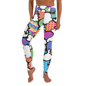 Women's CMYK Graffiti Clouds High Waist Yoga Pants Workout Leggings For Jiu Jitsu 001 Athleisure Boxing Clouds Exclusive Graffiti Hip Hop Jiu-Jitsu Judo Kick Boxing Leggings MMA Running Streetwear Tights Womens Yoga Yoga Pants