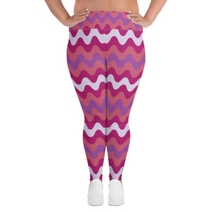 Women's High Waist Plus Size Ripple Mulberry Leggings Tights - Soldier Complex