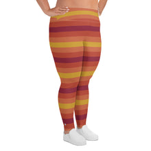 Women's High Waist Plus Size Striped Autumn Leggings Yoga Pants - Soldier Complex