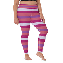 Women's High Waist Striped Mulberry Leggings Tights - Soldier Complex