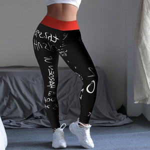 Women's High Waist Yoga Pants - Fitness Motivation Print for Maximum Workout Performance - Soldier Complex
