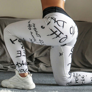 Women's High Waist Yoga Pants - Fitness Motivation Print for Maximum Workout Performance - Soldier Complex